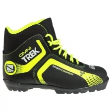 Trek Ботинки лыжные TREK Omni 1 NNN ИК, цвет чёрный, лого лайм неон, размер 36
